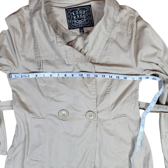 Last Kiss 100% Cotton Double Breasted Jacket Women's SZ L - Picture 3 of 9